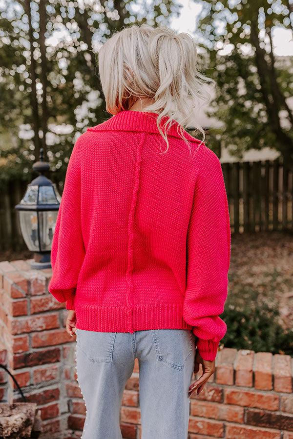 Apple Picking Pretty Knit Sweater In Bright Red Product Image