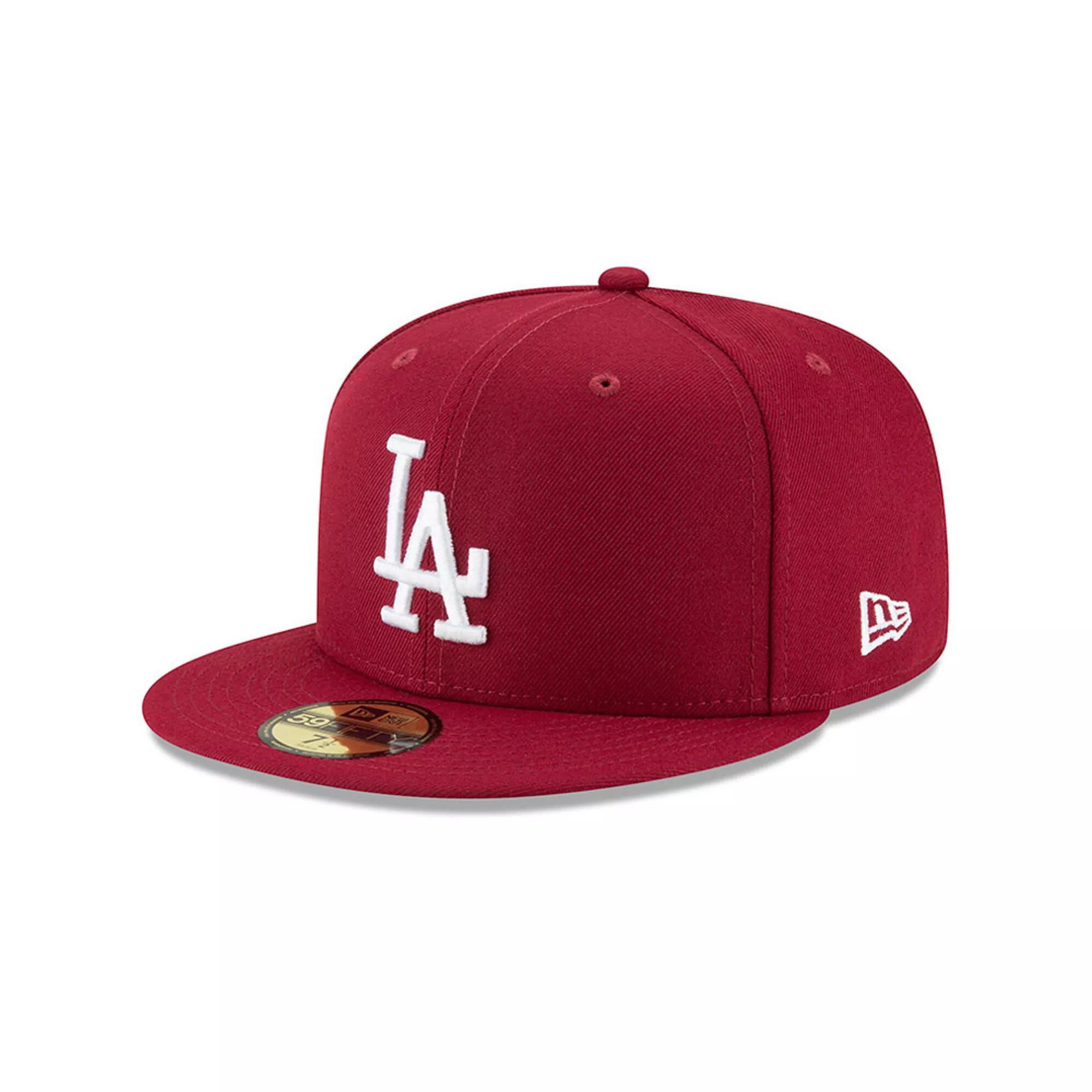 Men's New Era Crimson Los Angeles Dodgers Fashion Color Basic 59FIFTY Fitted Hat, Size: 7 3/8, Red Product Image