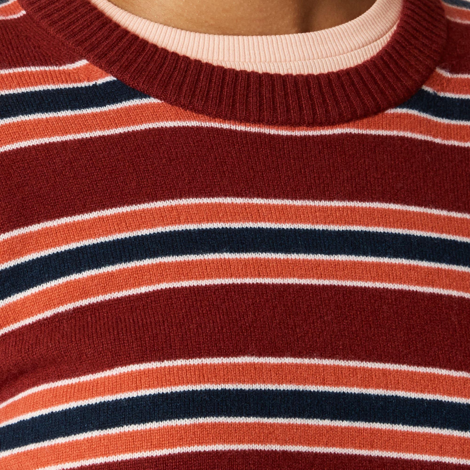 Cashmere everyday crewneck sweater in stripe Product Image