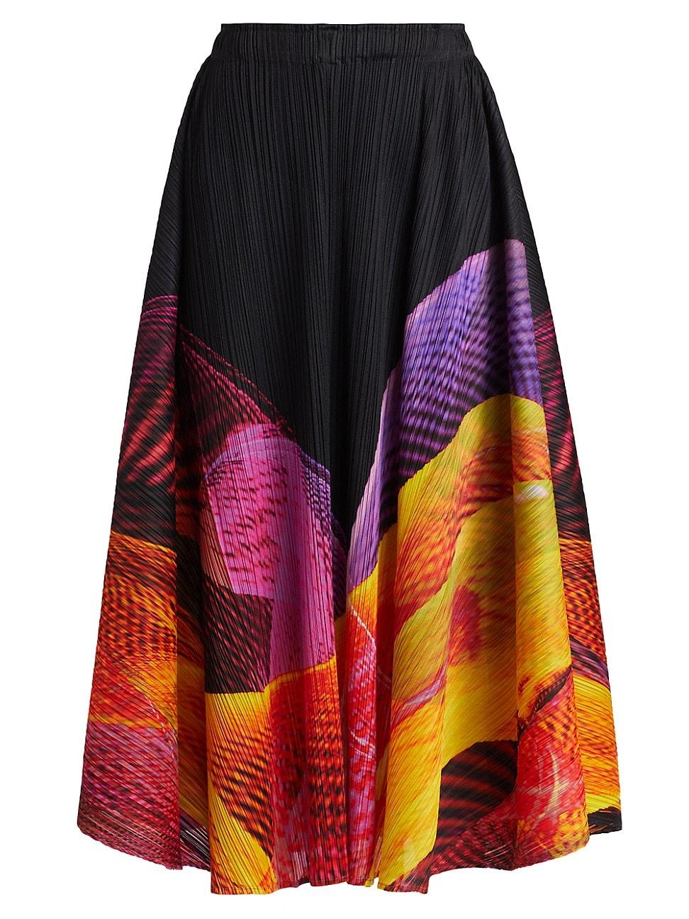 Womens Spectrum Pleated Midi-Skirt Product Image