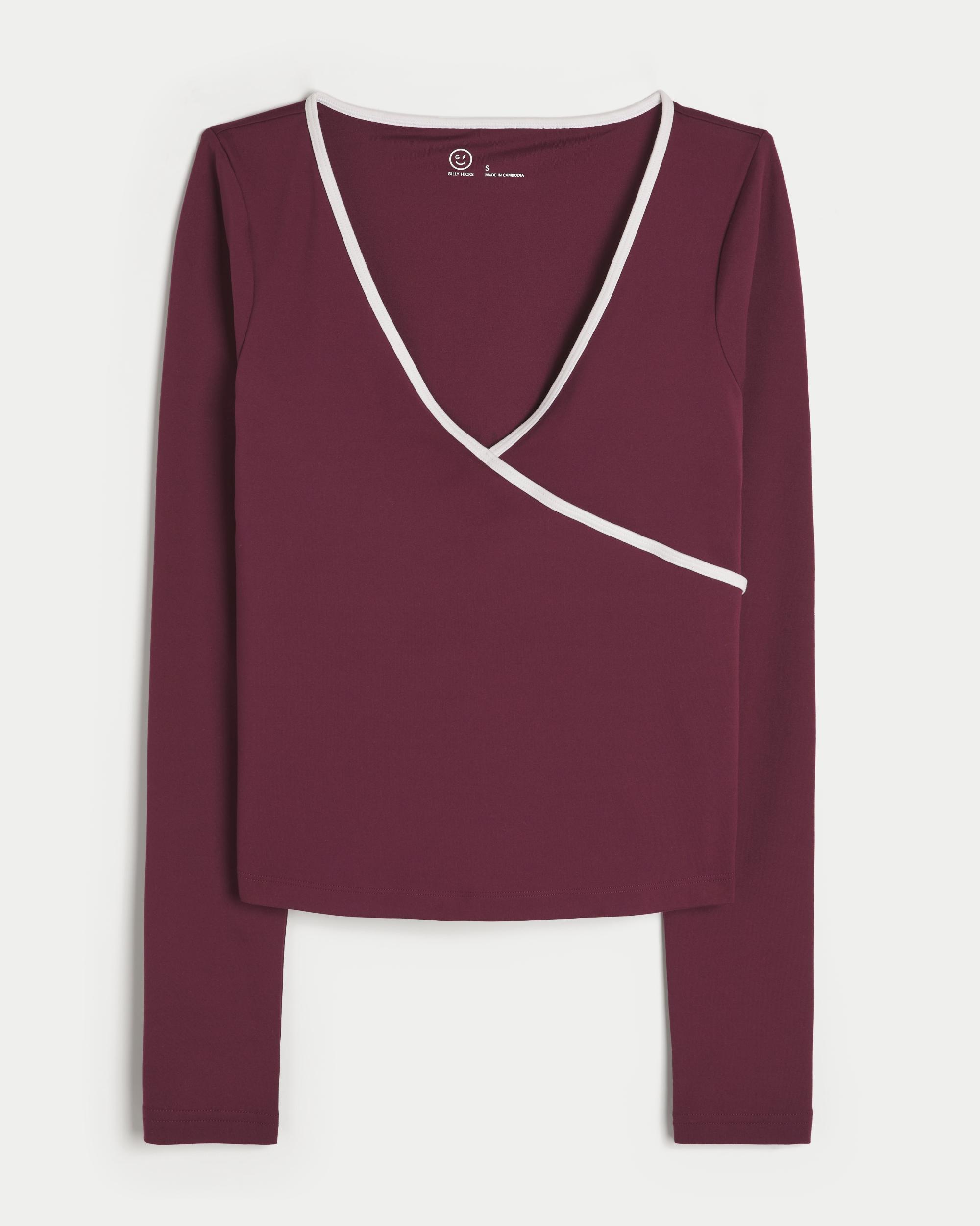 Gilly Hicks Active Tipped Wrap Top Product Image