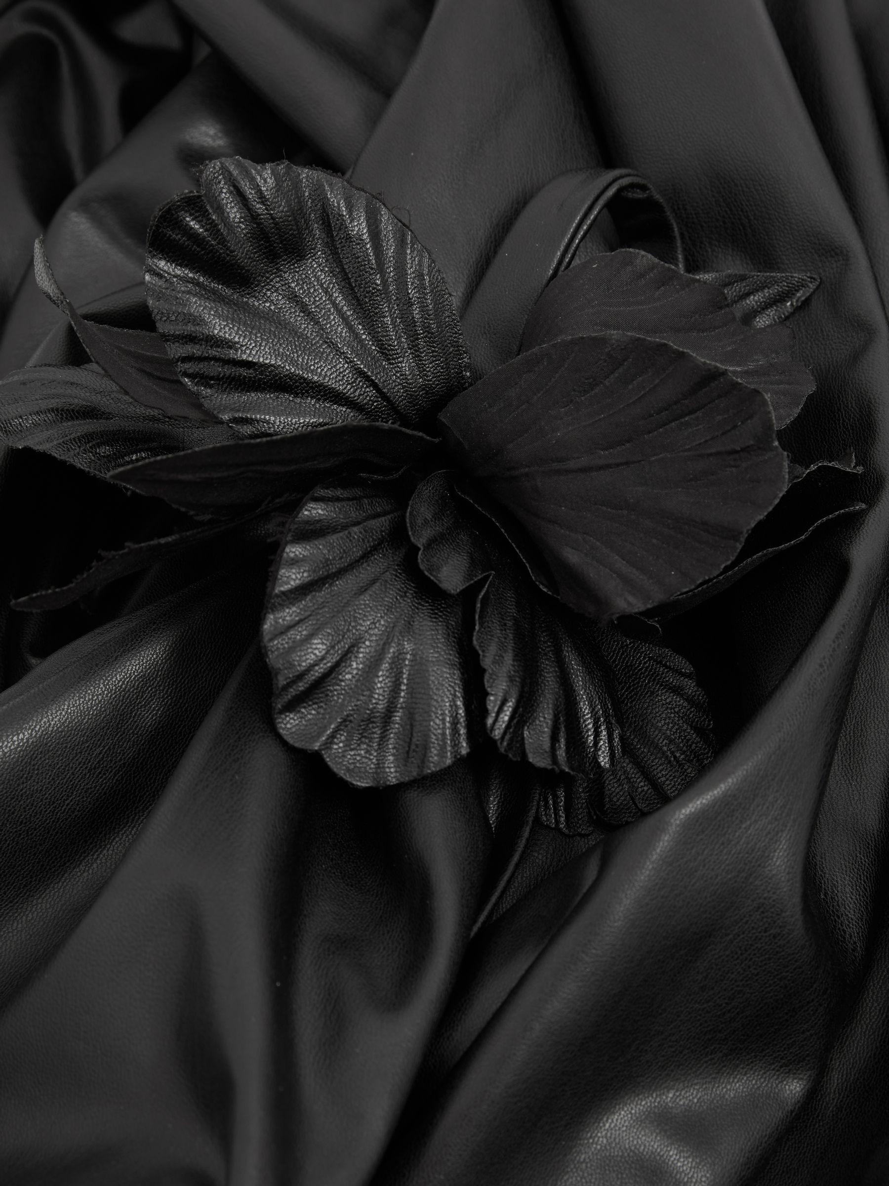 Halston Faux Leather One-Shoulder Maxi Dress in Black Product Image