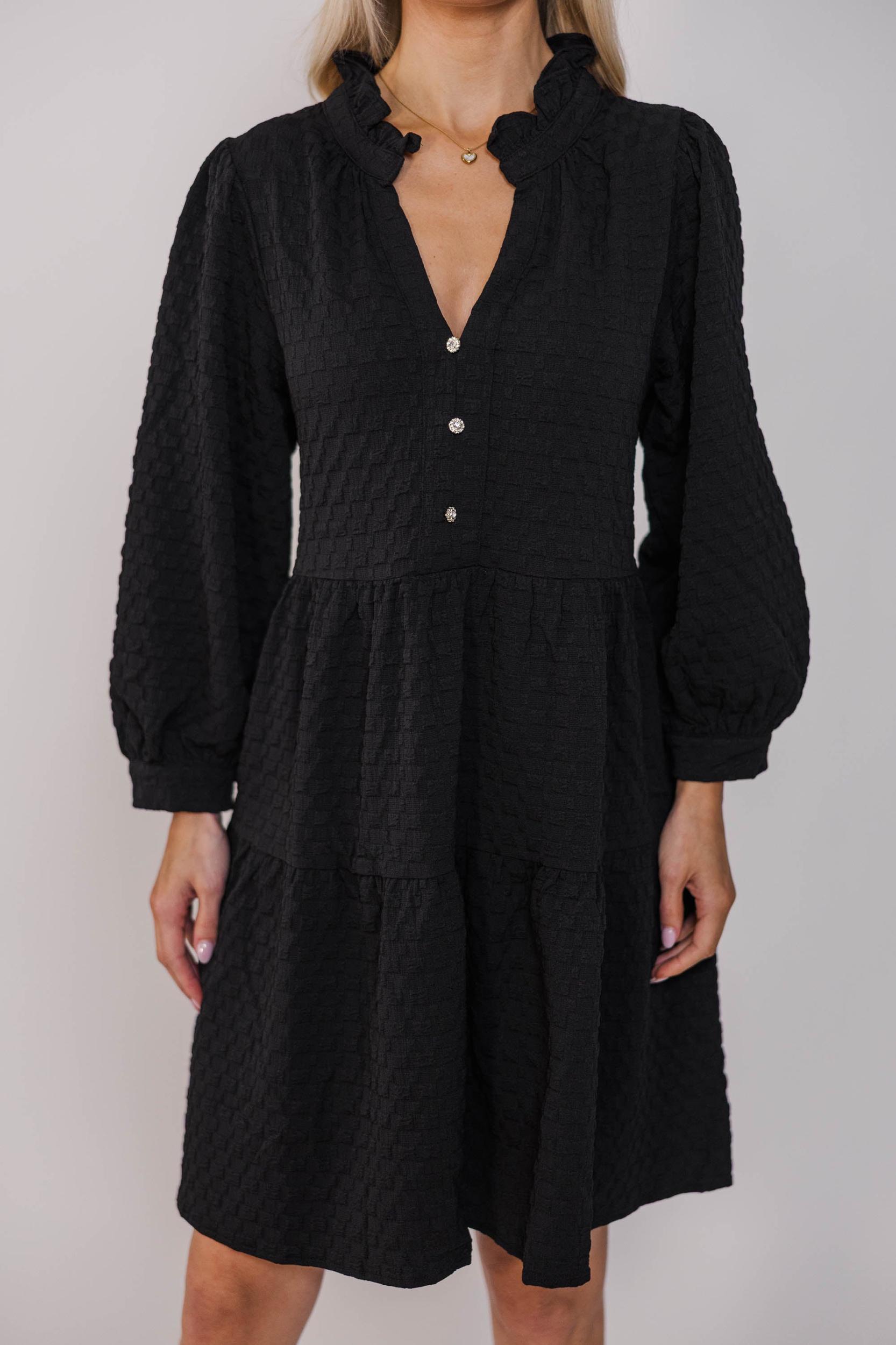 All Up To You Black Textured Dress Female Product Image