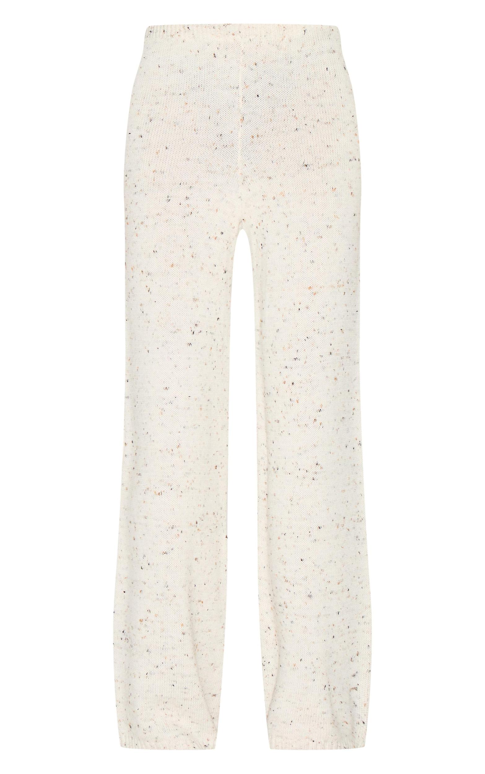 Cream Space Dye Knitted Pants Product Image