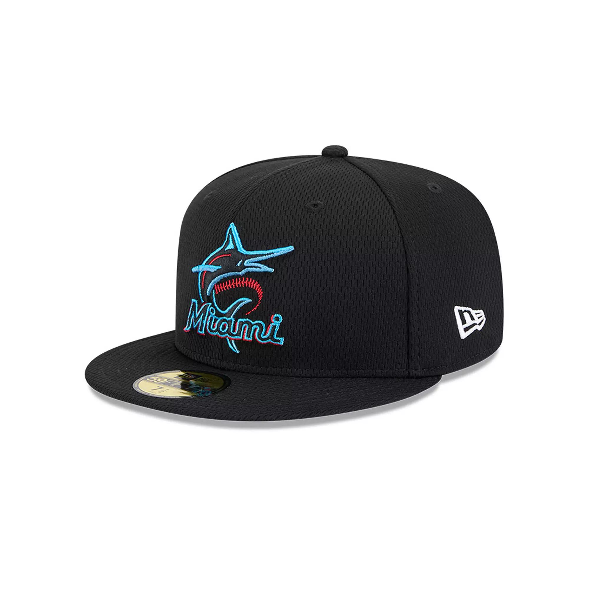 Men's New Era Black Miami Marlins 2025 MLB Clubhouse 59FIFTY Fitted Hat, Size: 7 Product Image