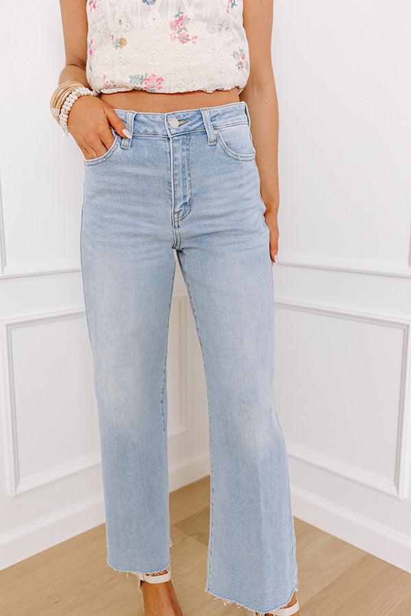 Just USA Roxanne High Waist Straight Leg Jean in Light Wash Product Image