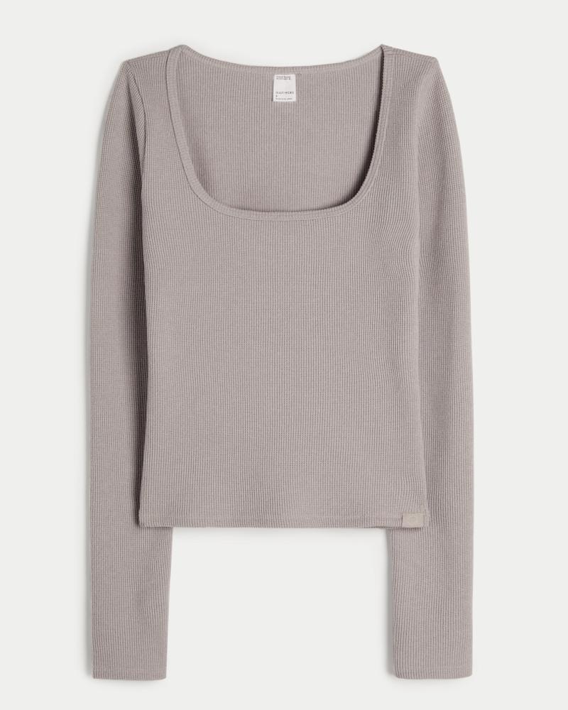 Gilly Hicks Waffle Wide-Neck Top Product Image