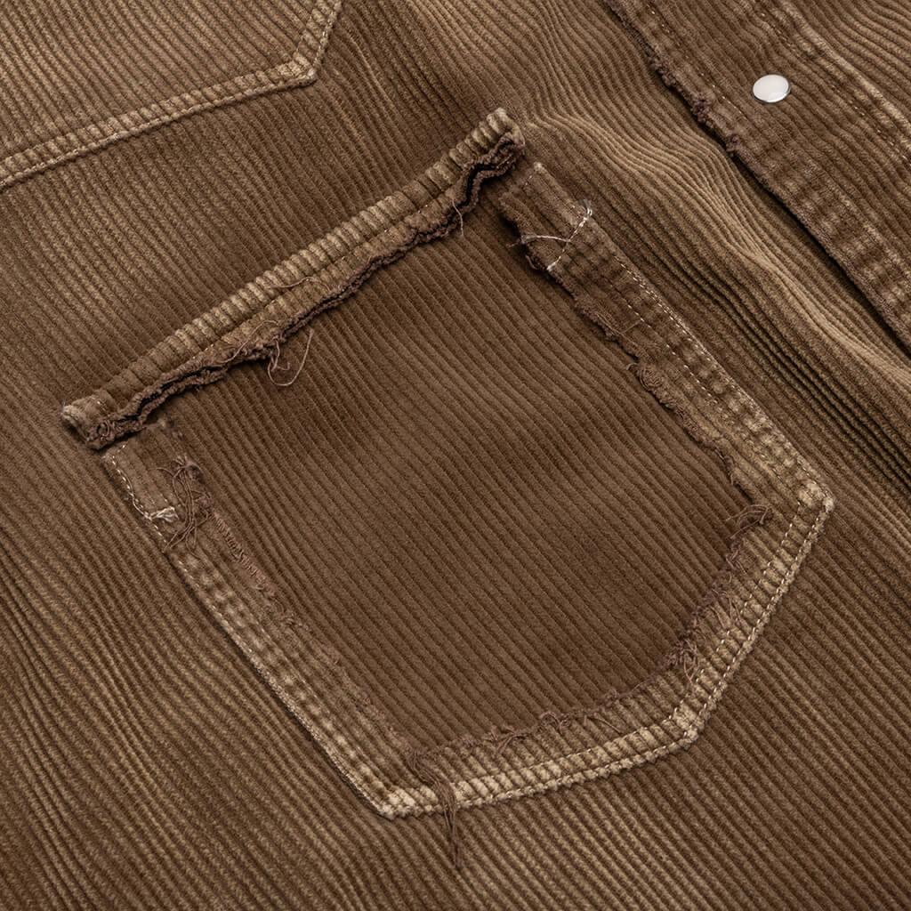 Aged Corduroy Shirt - Brown Male Product Image