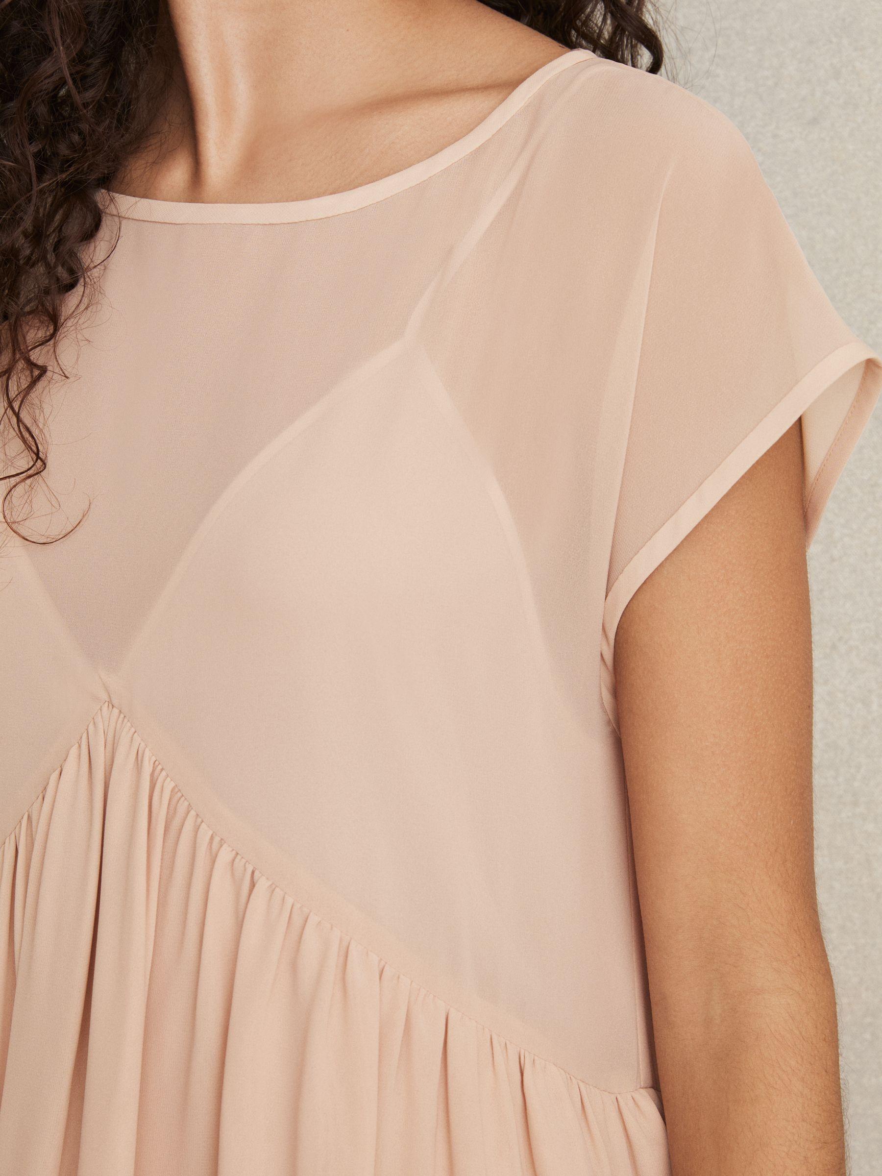 Tiered Mini Dress in Pale Pink Product Image