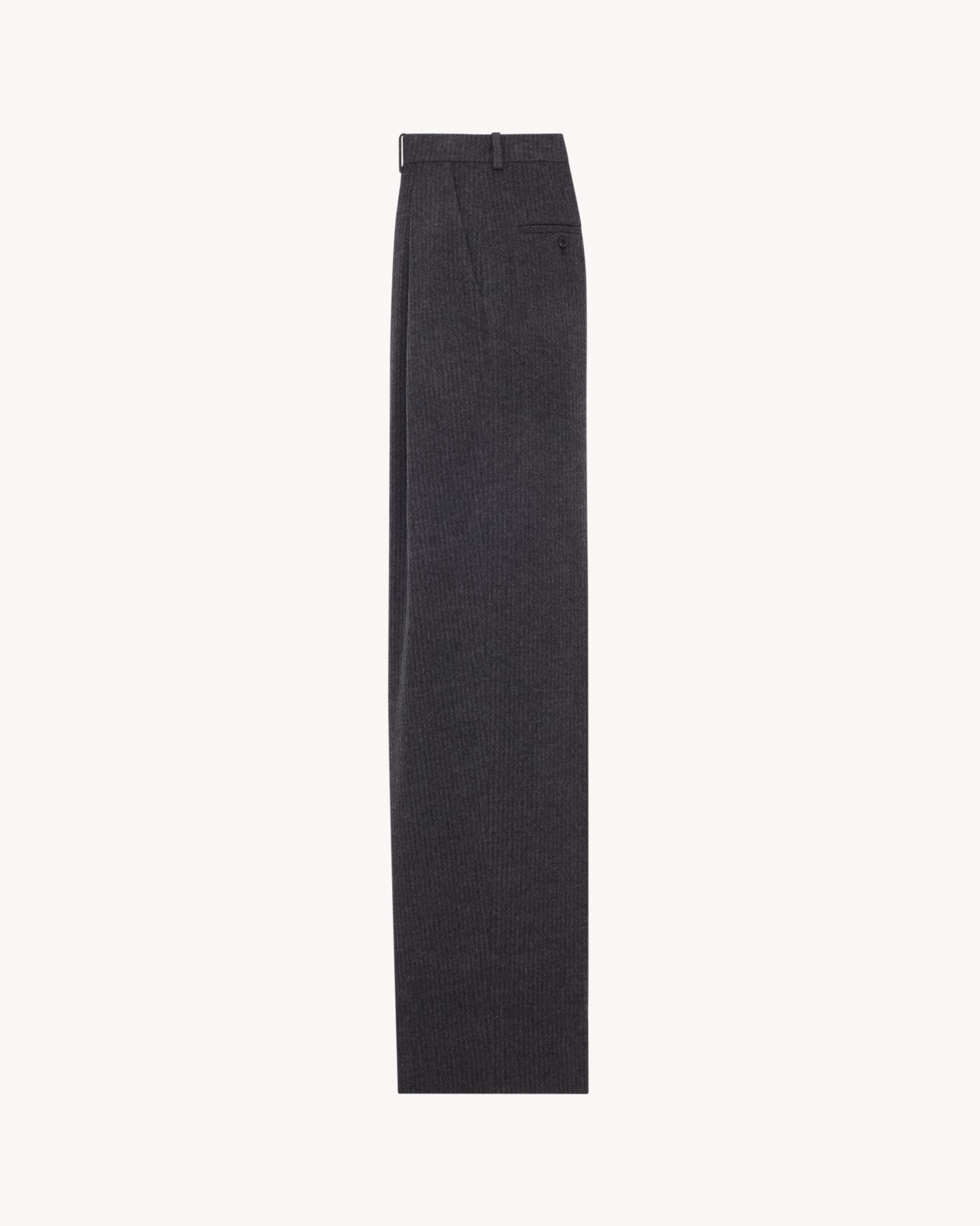 high-rise pants in striped wool and cashmere flannel Product Image