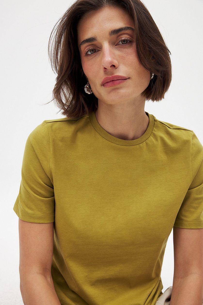 Round Neck Cotton T-Shirt Product Image