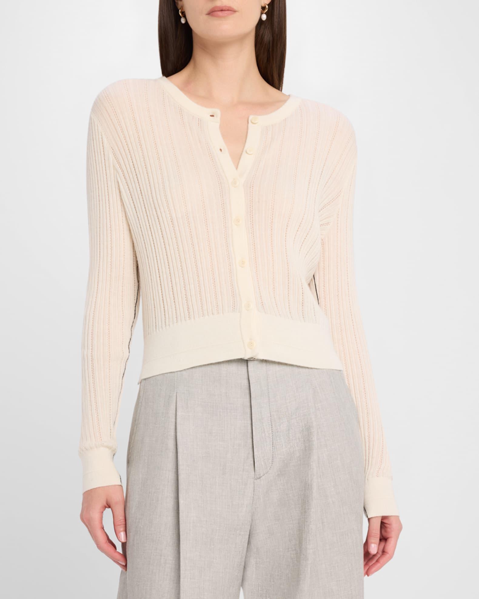 Pointelle Knit Petite Cardigan Product Image