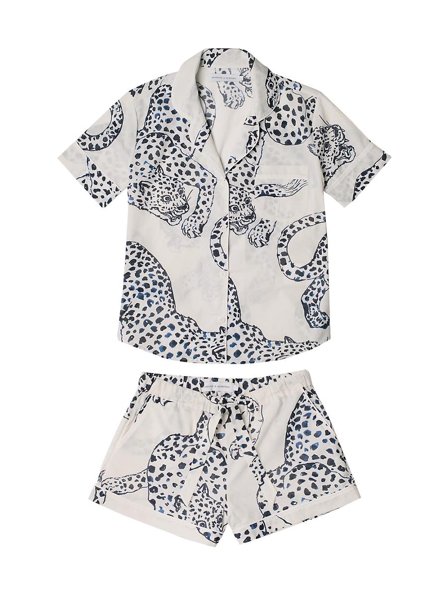 Womens Jaguar Print Cotton Short Pajama Set Product Image