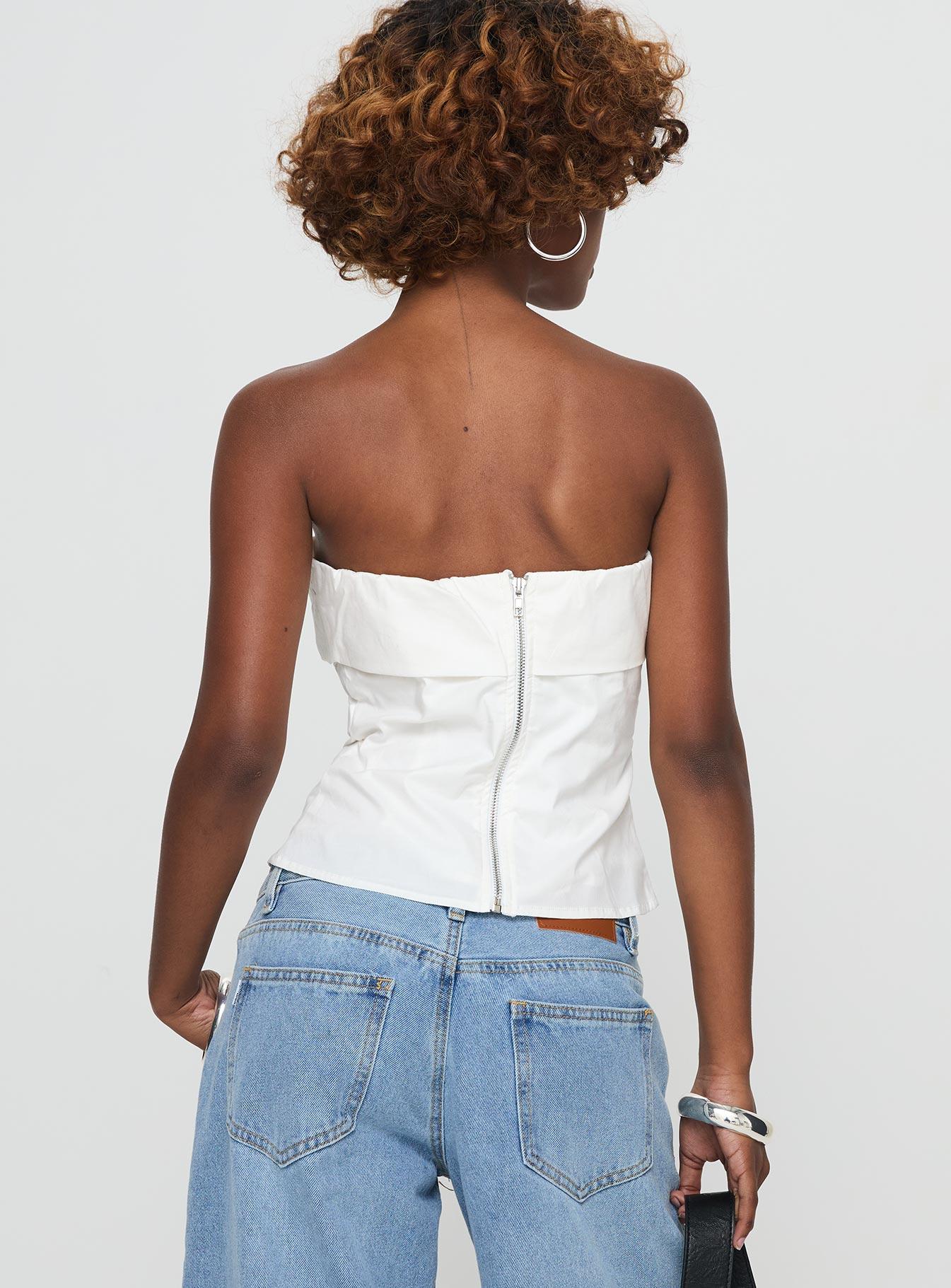 Xandria Strapless Top White Product Image