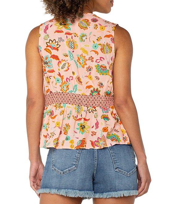 Liverpool Los Angeles Lightweight Woven Printed V-Neck Sleeveless Top Product Image