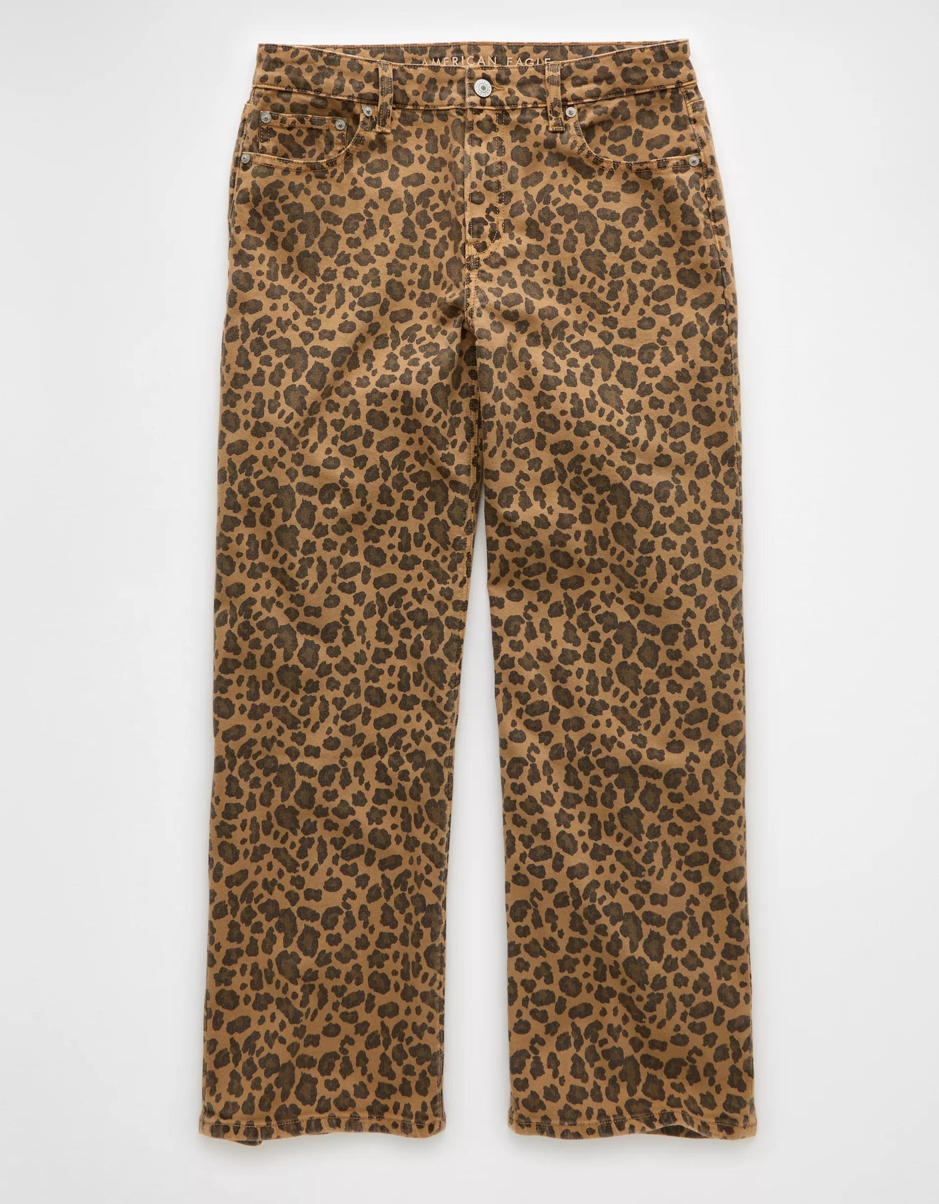 AE Stretch Leopard High-Waisted Stovepipe Ankle Pant Product Image