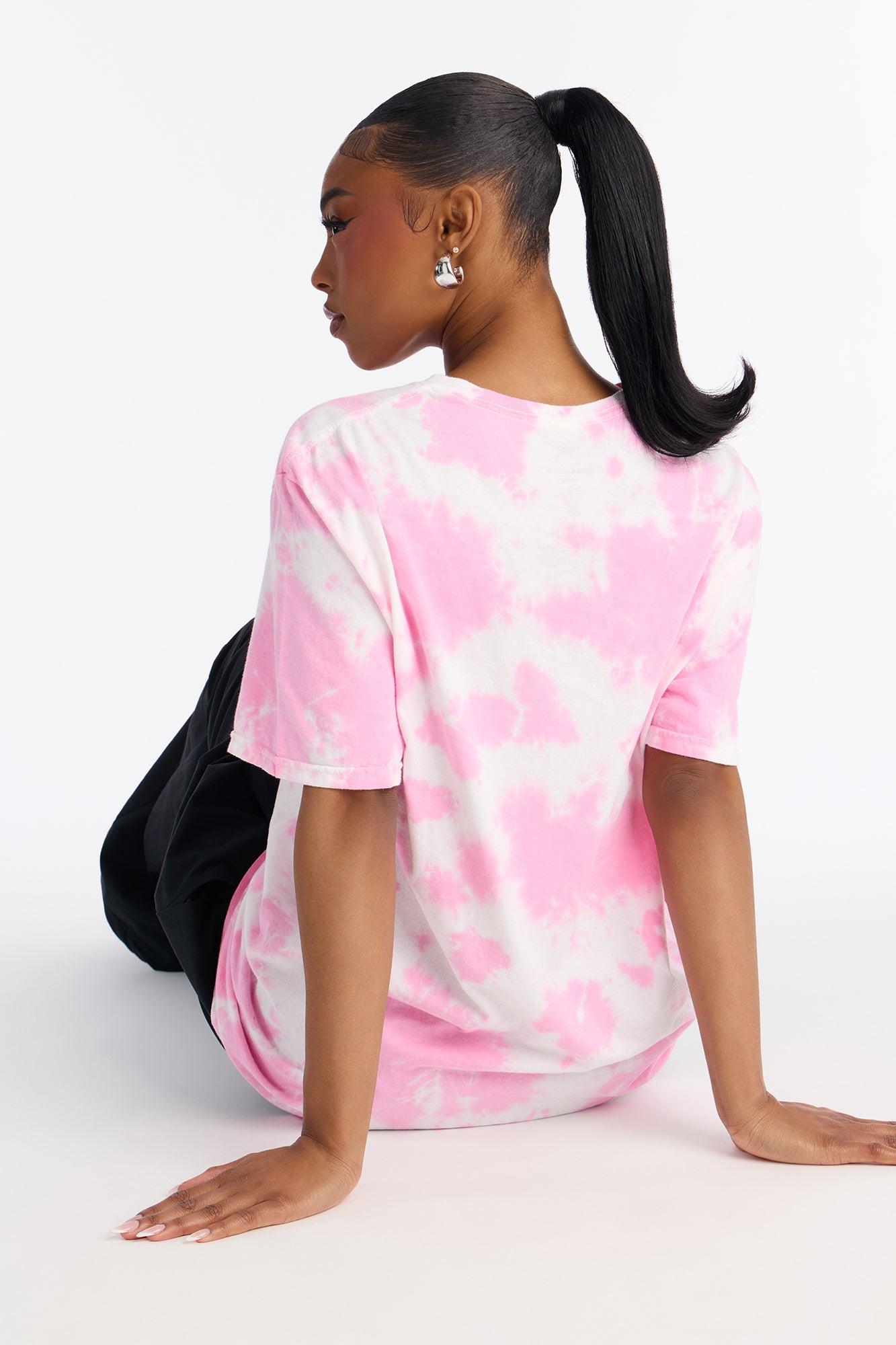 Hello Kitty Washed Oversized Crew Neck Tshirt - Pink/combo Female Product Image