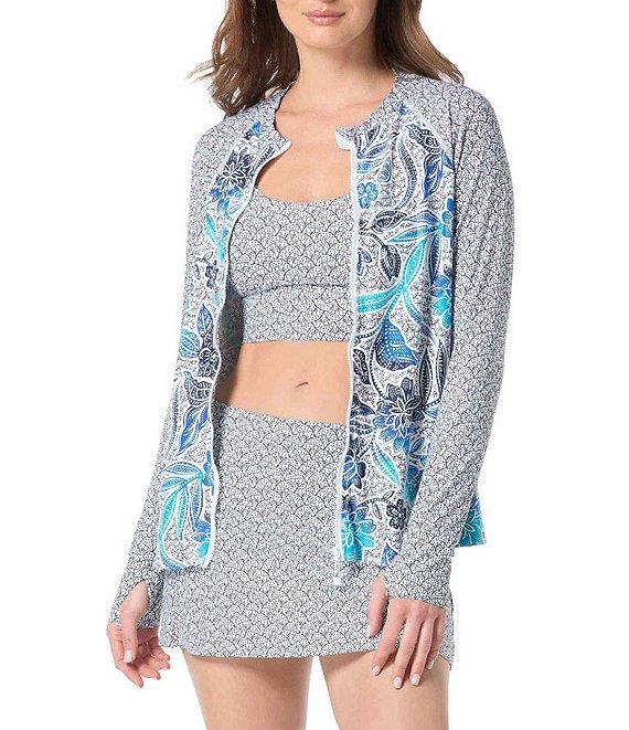 Beach House Samoan Floral Empower Scoop Neck Crop Swim Top Product Image