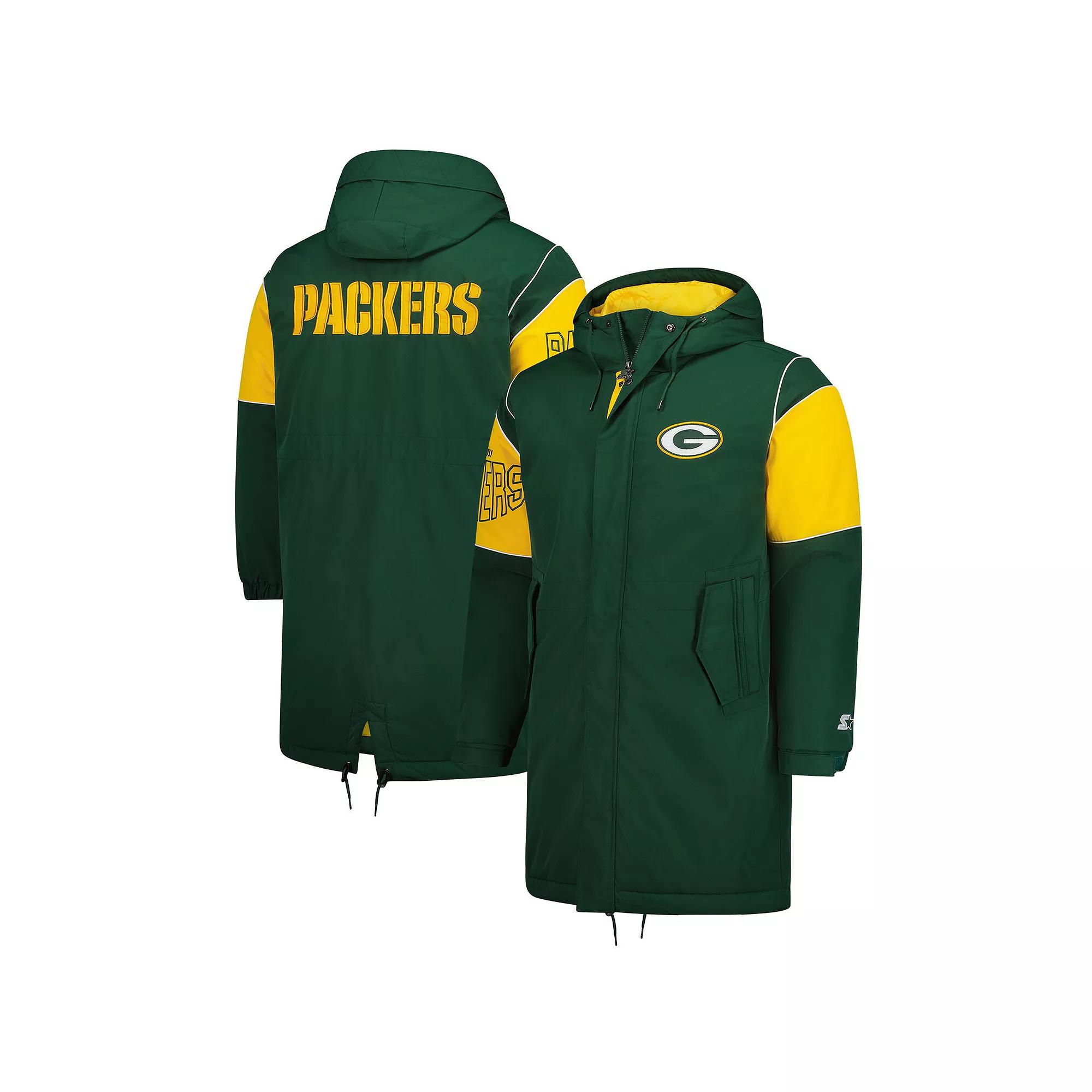Men's Starter Green Green Bay Packers Dynasty Polyfill Stadium Full-Zip Jacket, Size: Large Product Image