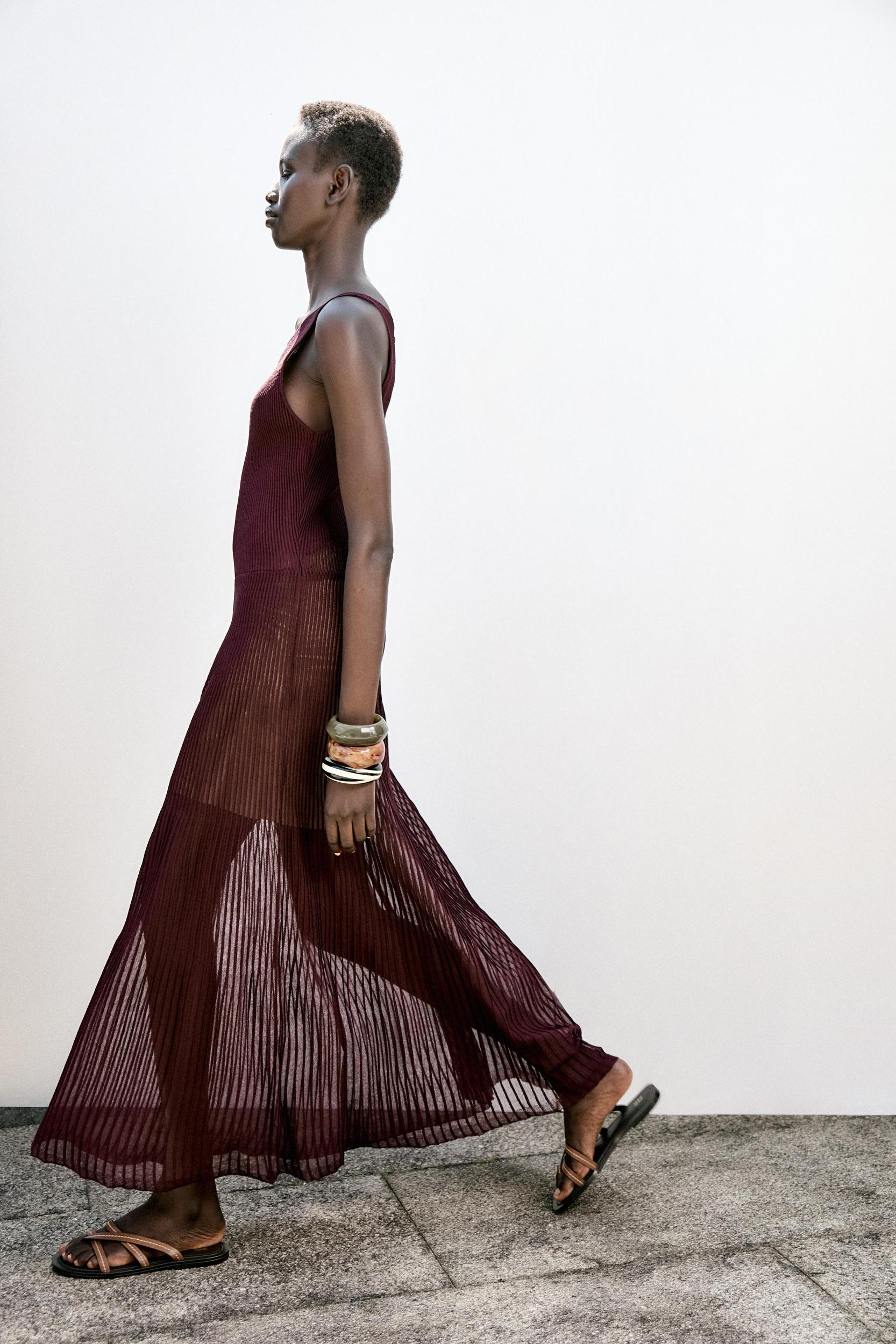 RIBBED KNIT MAXI DRESS Product Image