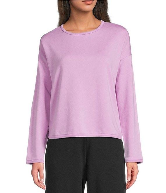 Eileen Fisher Brushed Terry Round Neck Long Sleeve Top Product Image