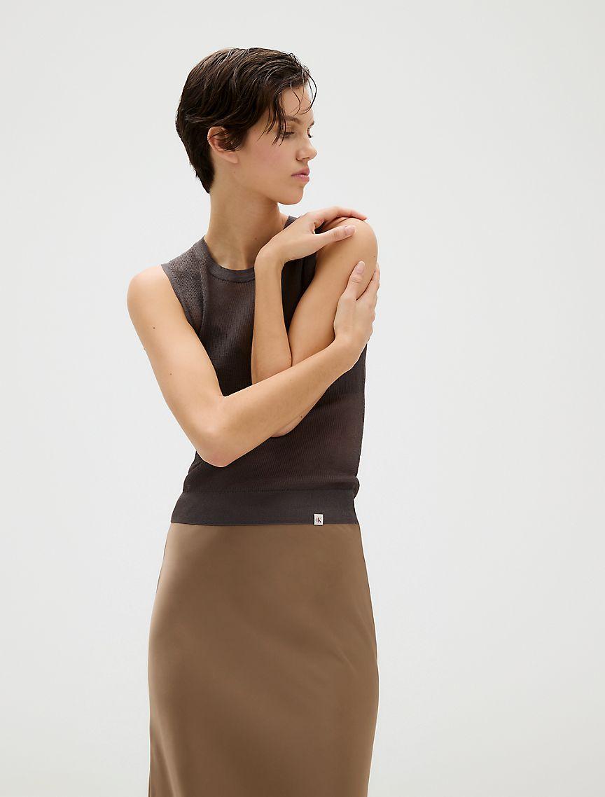 Matte Satin Midi Skirt Product Image