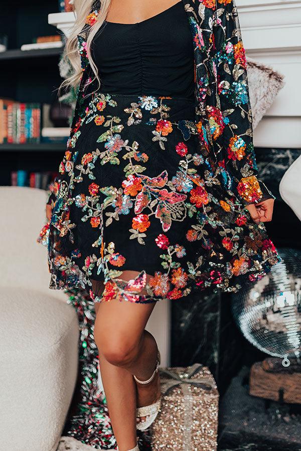 Fan of Floral Sequin Skirt Product Image