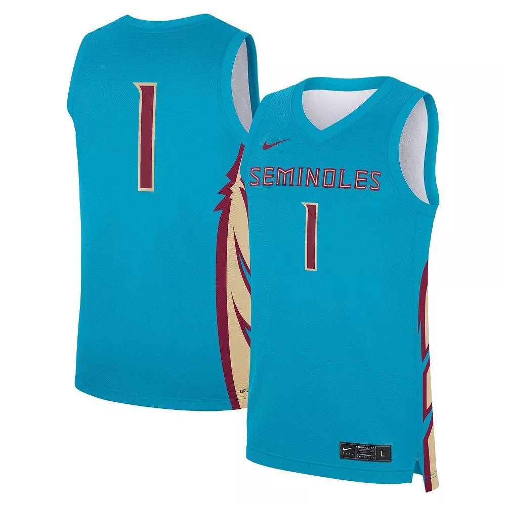 Men's Nike #1 Turquoise Florida State Seminoles Alternate Replica Jersey,  Product Image