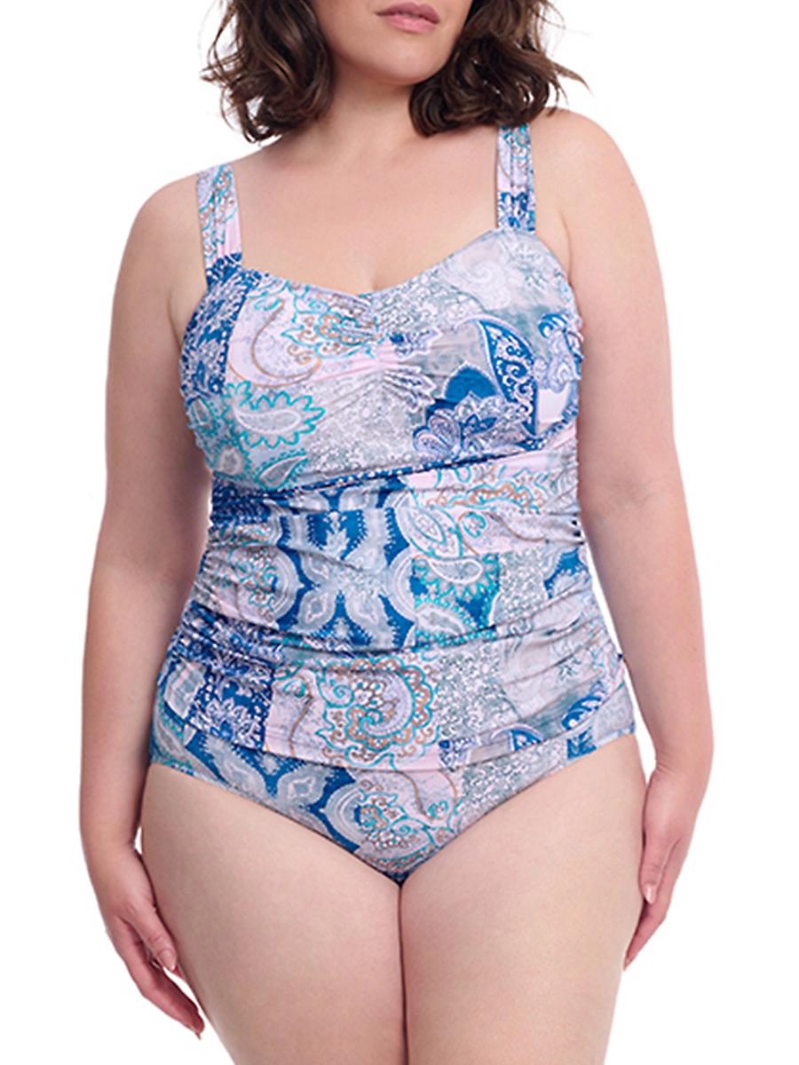 Womens Plus Karma Paisley Underwire Tankini Top Product Image
