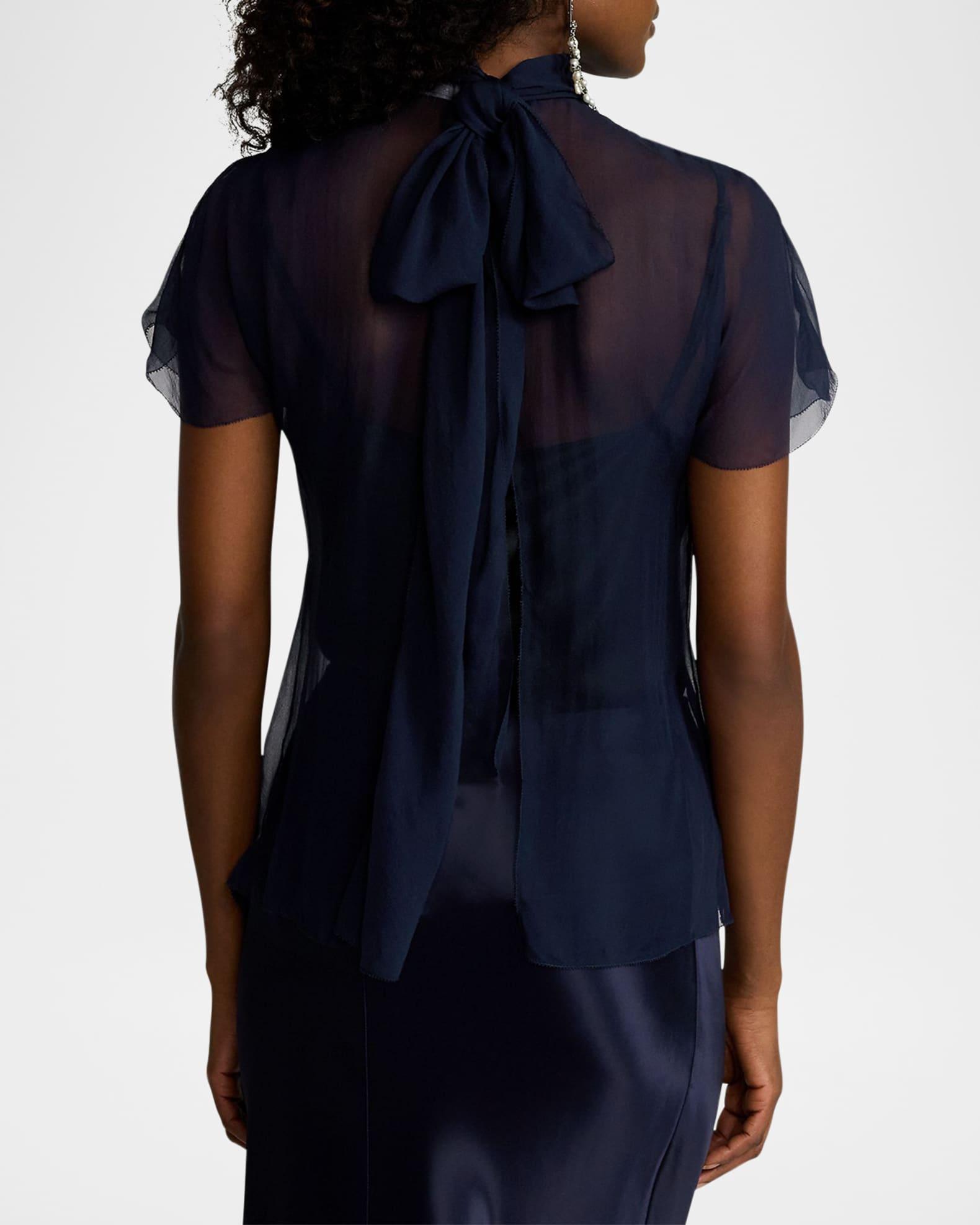 Etta Ruffle Bib Washed Chiffon Top Product Image