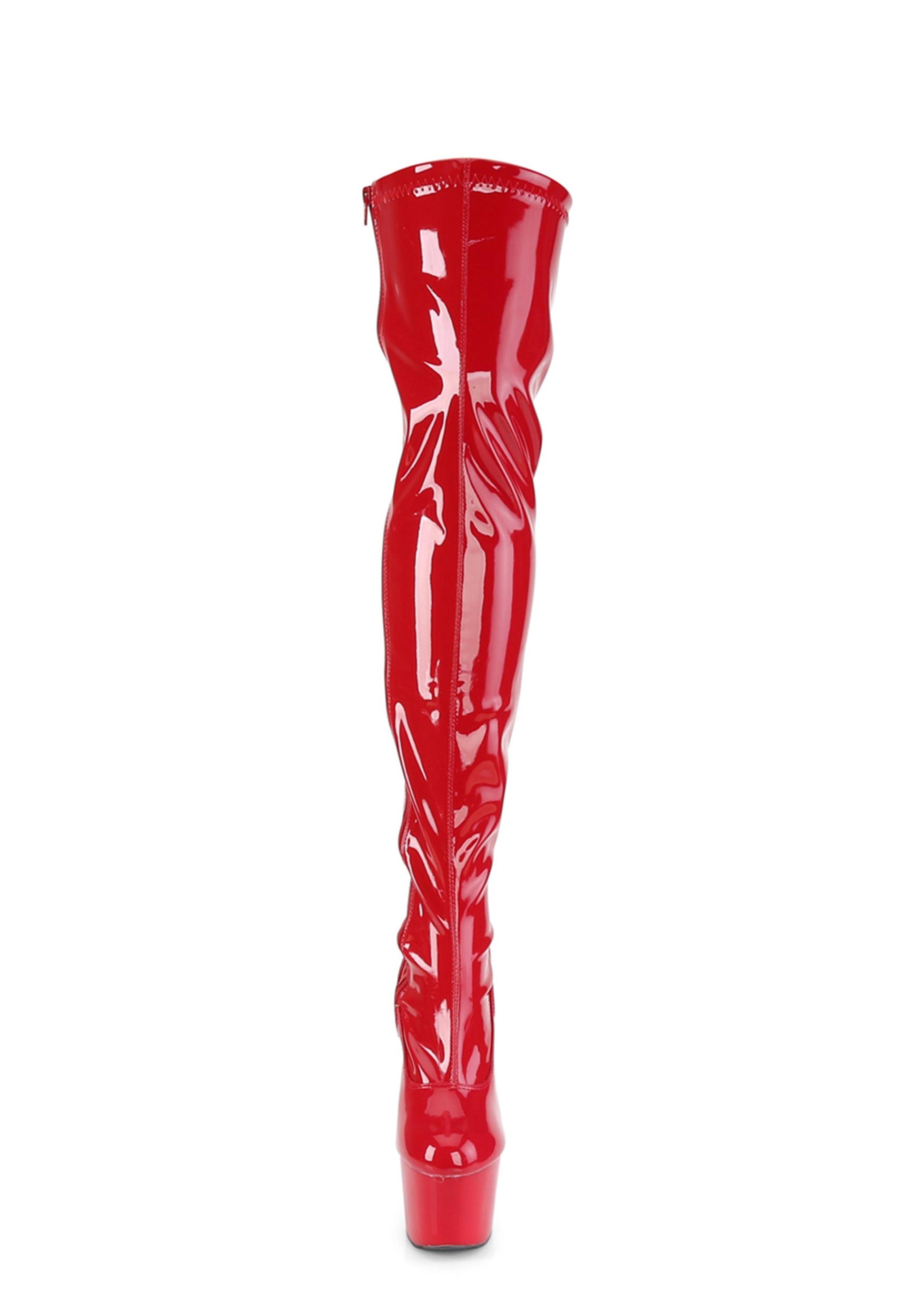Pleaser Adore 3000 Platform Boots - Patent Red Product Image
