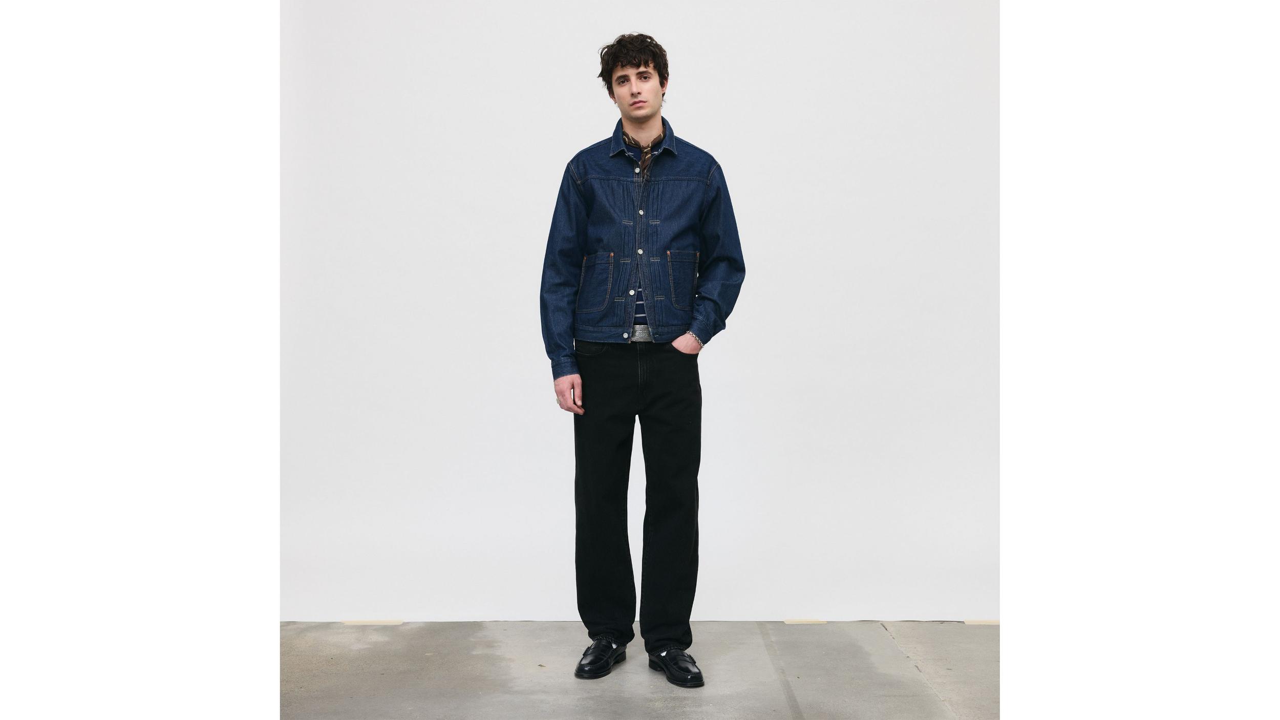 Lightweight Pleated Blouse Trucker Jacket Product Image