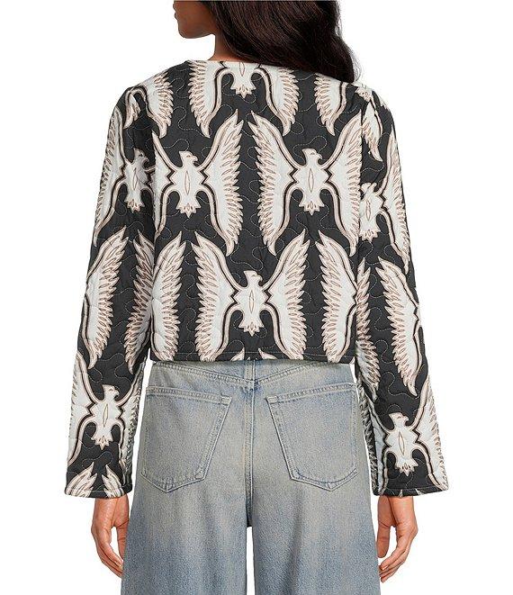 Ida Mae Home Round Collar Long Sleeve Cropped Jacket Product Image