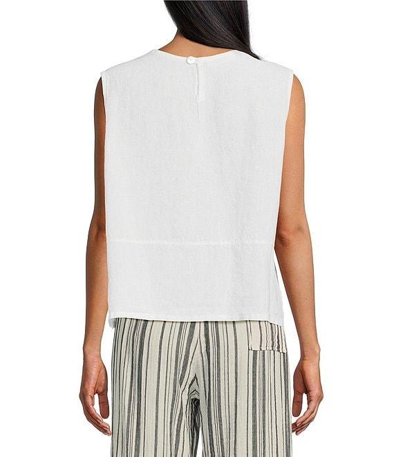 Bryn Walker Light Linen Sleeveless Coordinating Side Slit Tank Product Image