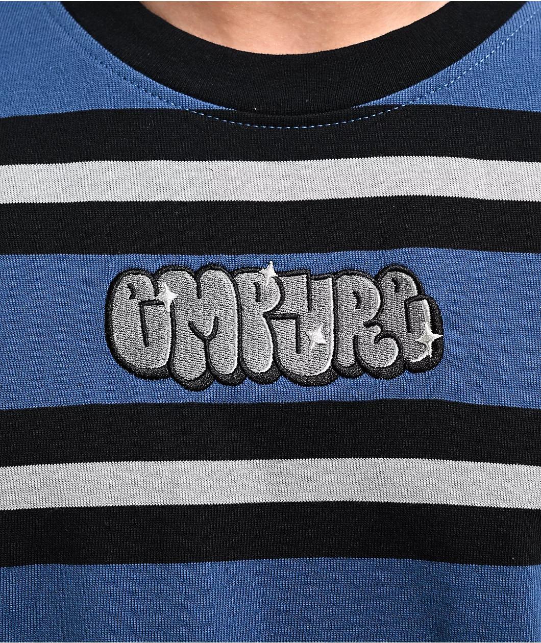 Empyre Burner Knit Blue Stripe T-Shirt Product Image
