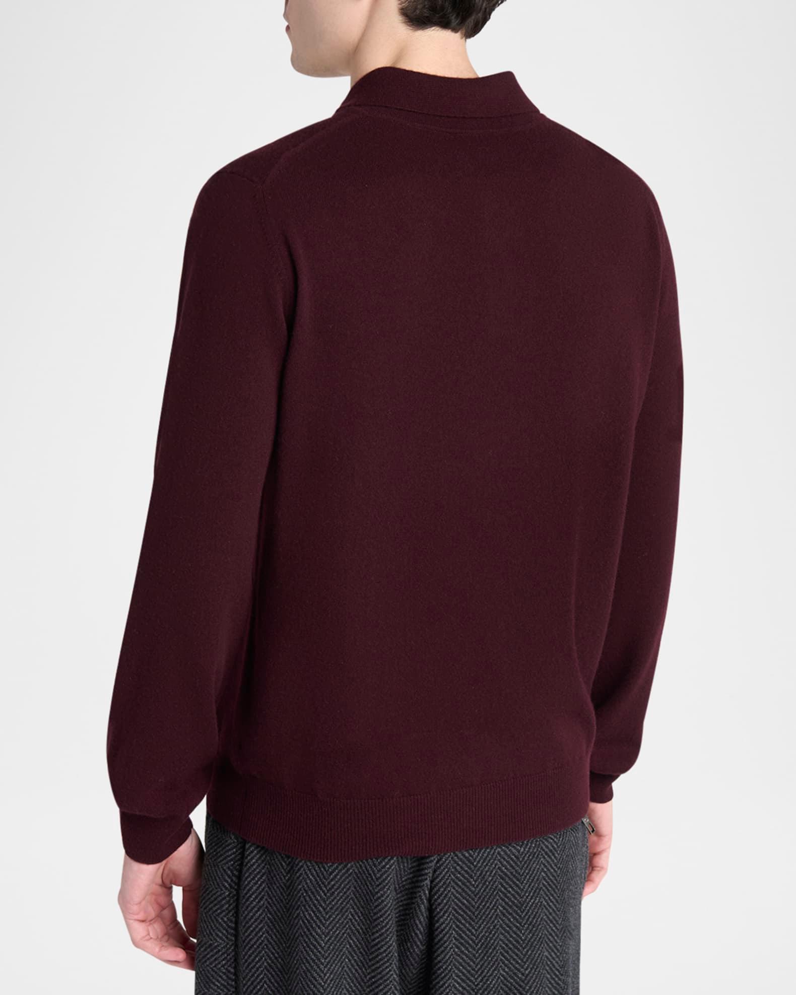Men's Cashmere Knit Polo Sweater Product Image