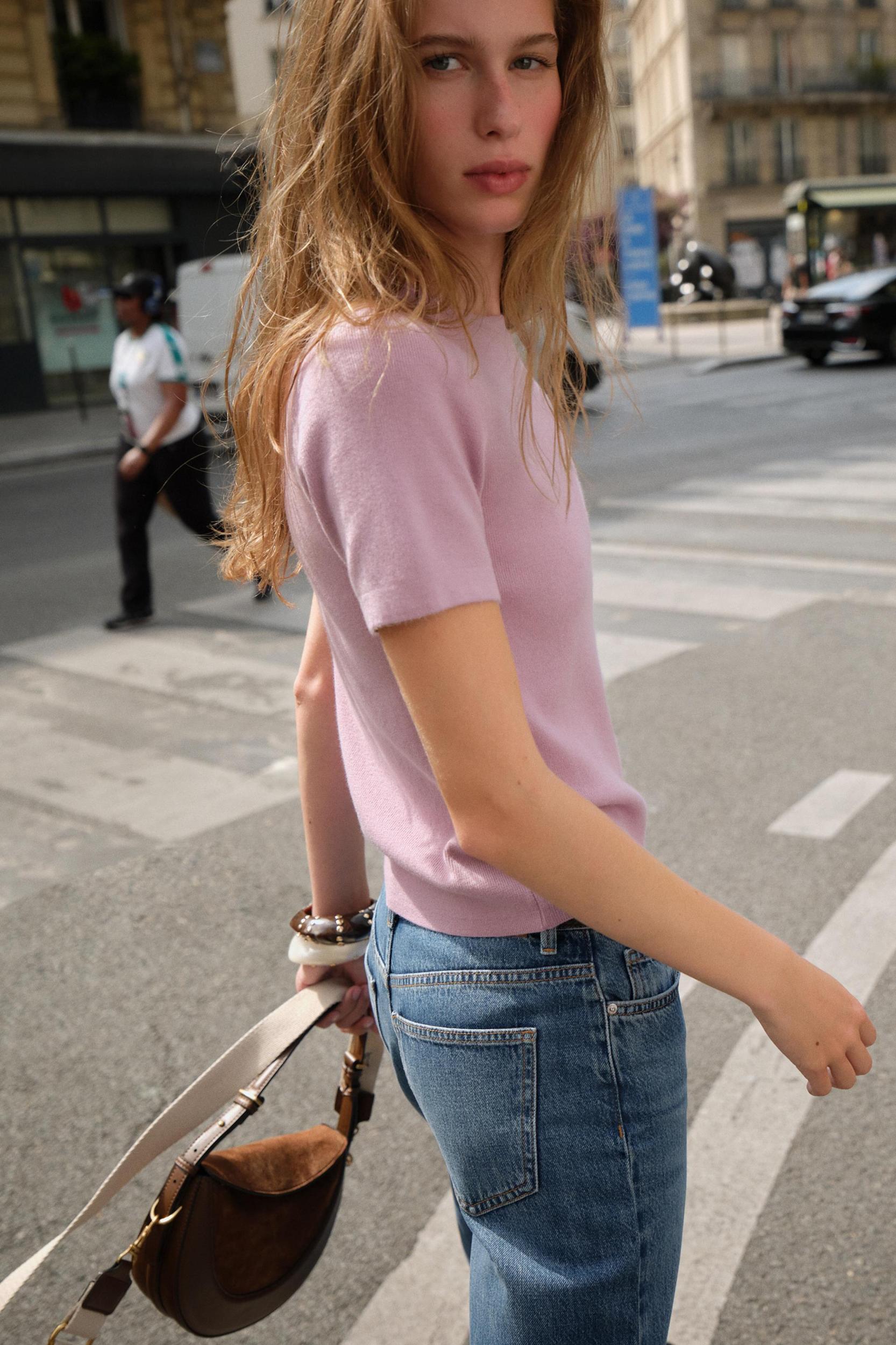 SHORT SLEEVE SOFT-TOUCH KNIT JUMPER Product Image