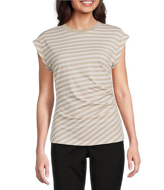 BOSS By Hugo Boss Epka Striped Print Crew Neck Sleeveless Top Product Image