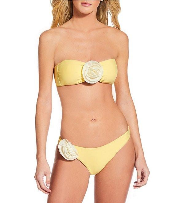 Gianni Bini Solid Rosette V-Scoop Front Swim Bottom Product Image