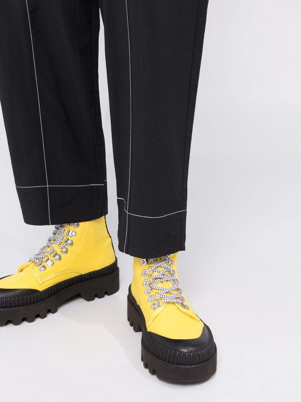 contrast-stitching straight trousers Product Image