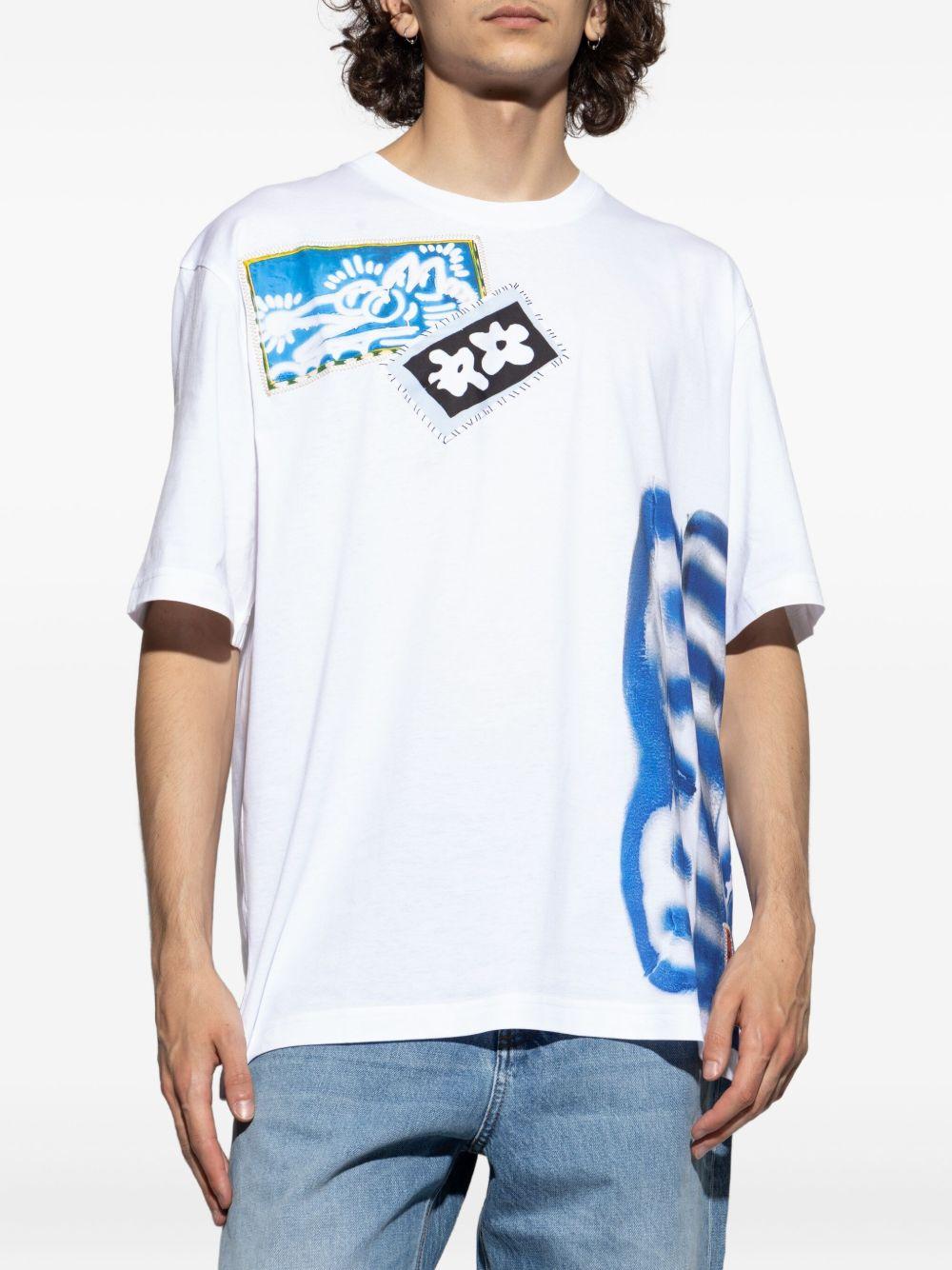 patchwork print T-shirt Product Image