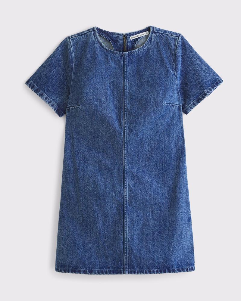 Denim Shift Mini Dress Product Image