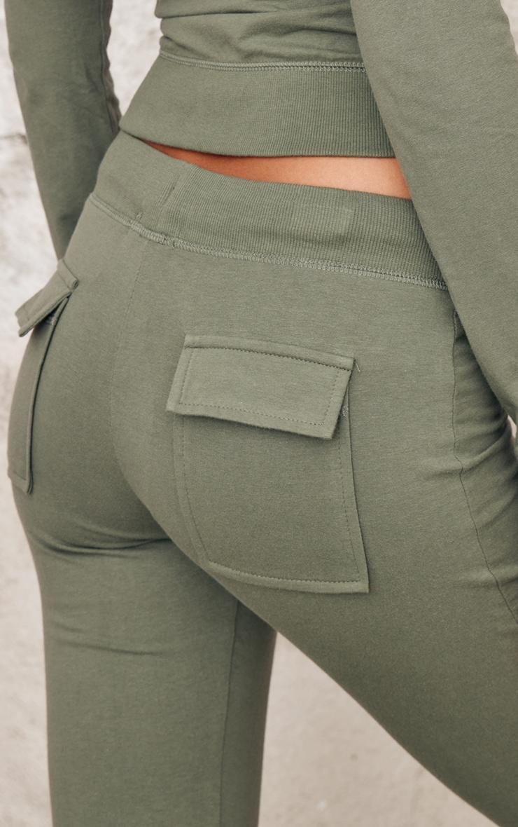 Sea Green Low Rise Skinny Flare Pants Product Image