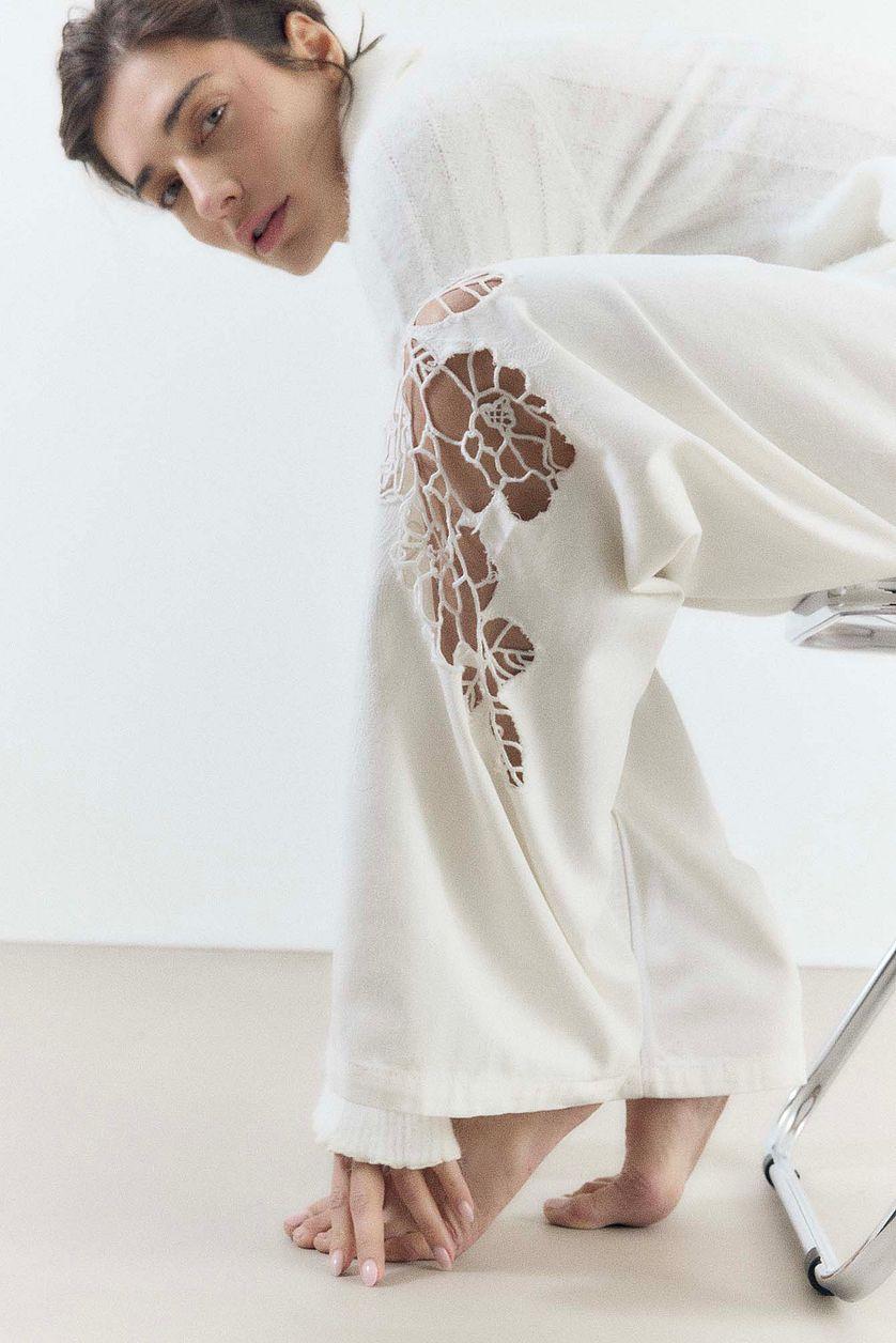 Lace Detail Jeans Product Image