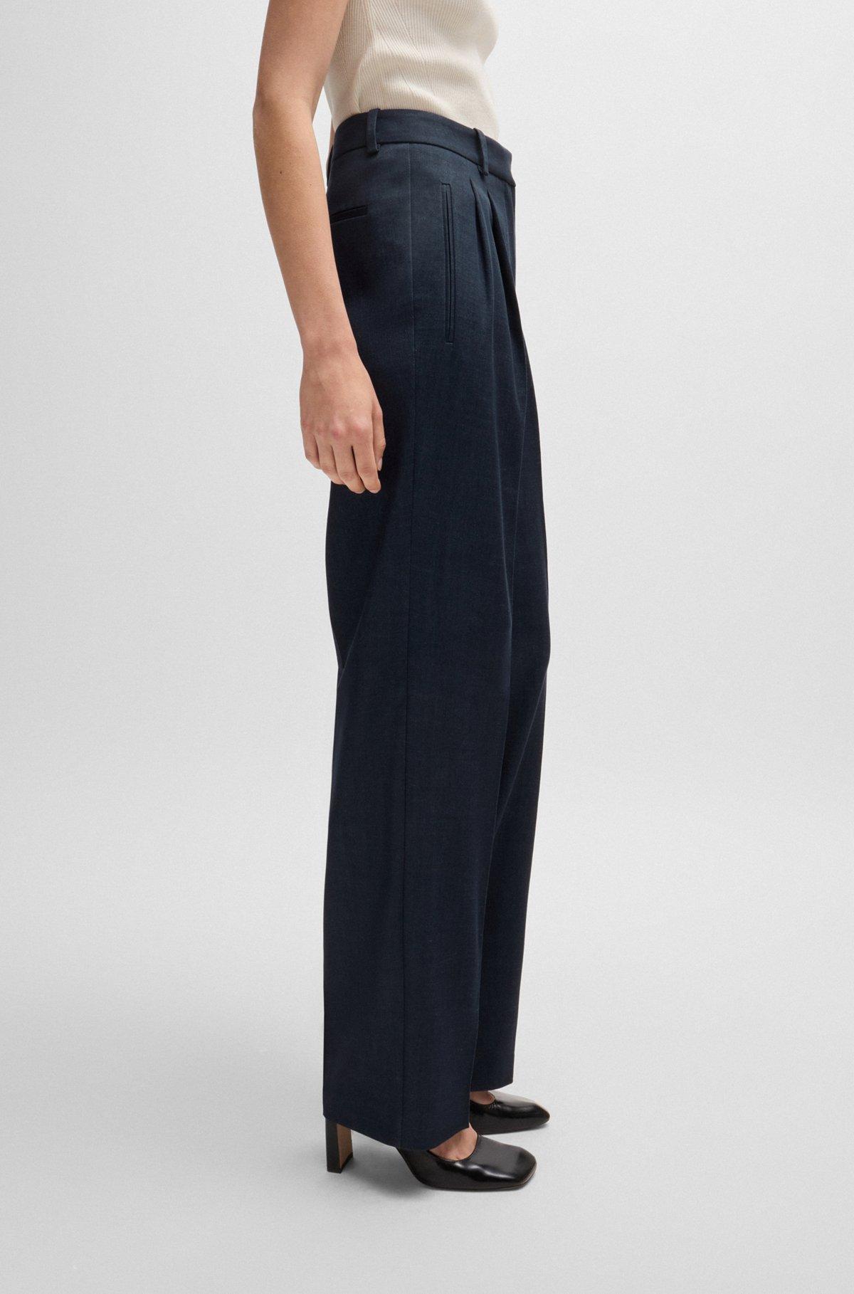 Regular-fit trousers in denim-effect twill Product Image