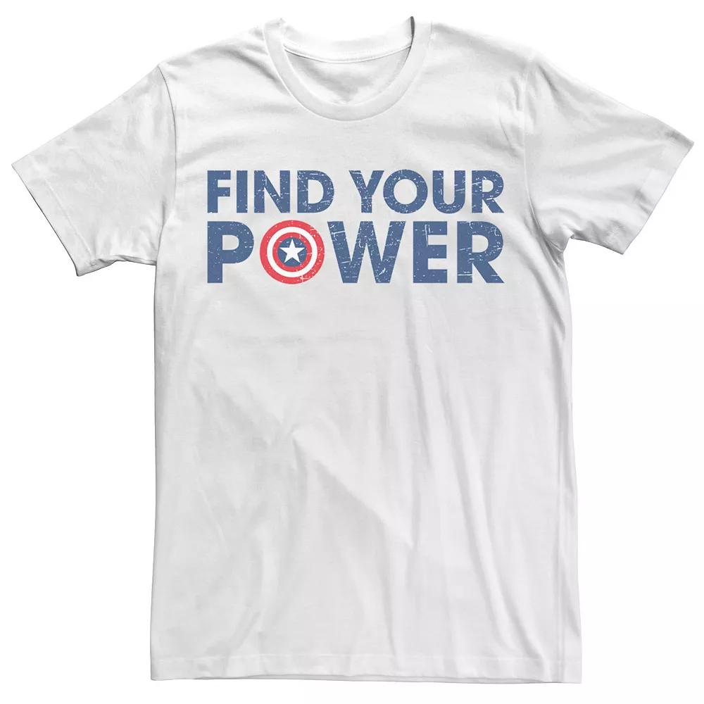 Men's Marvel Captain America Find Your Power Text Tee,  Product Image