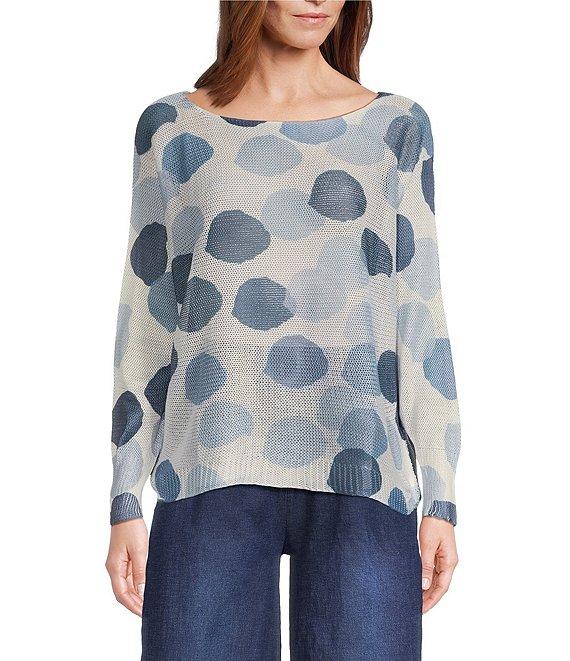 M Made in Italy Abstract Print Long Sleeve Knit Top Product Image