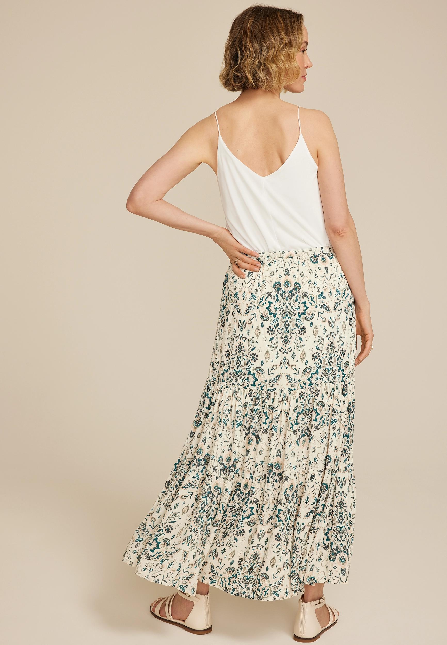 Multi Print High Rise Maxi Skirt Product Image