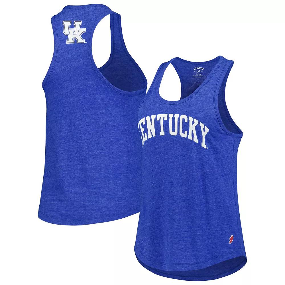 Women's League Collegiate Wear Heather Royal Kentucky Wildcats Two-Hit Intramural Tri-Blend Scoop Neck Racerback Tank Top,  Product Image