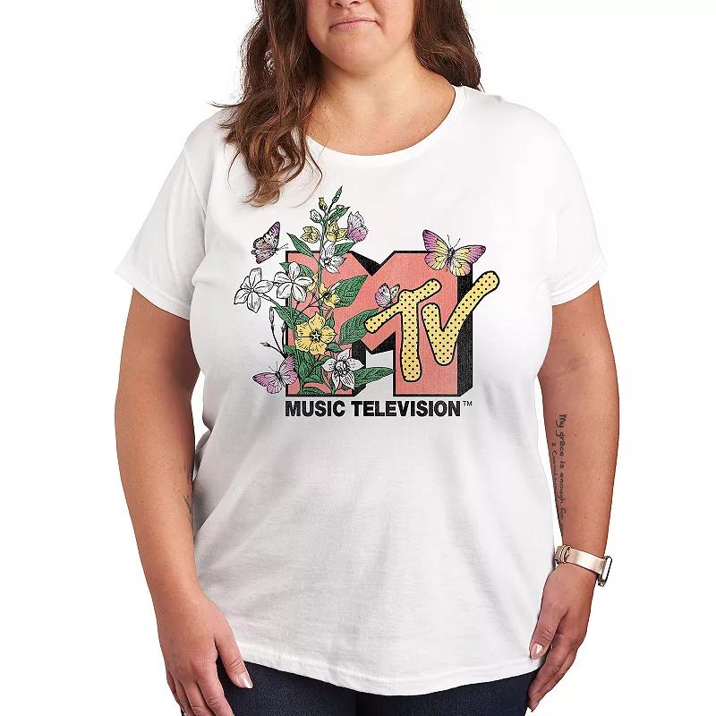 Plus MTV Botanical Art Graphic Tee, Women's,  Product Image
